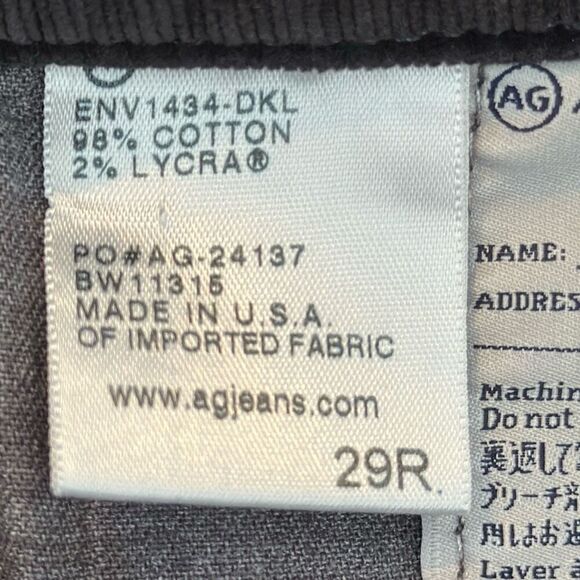 Vintage Adriano Goldschmied AG Women’s Corduroy the Prima Mid Rise Cigarette 29R - Picture 10 of 11